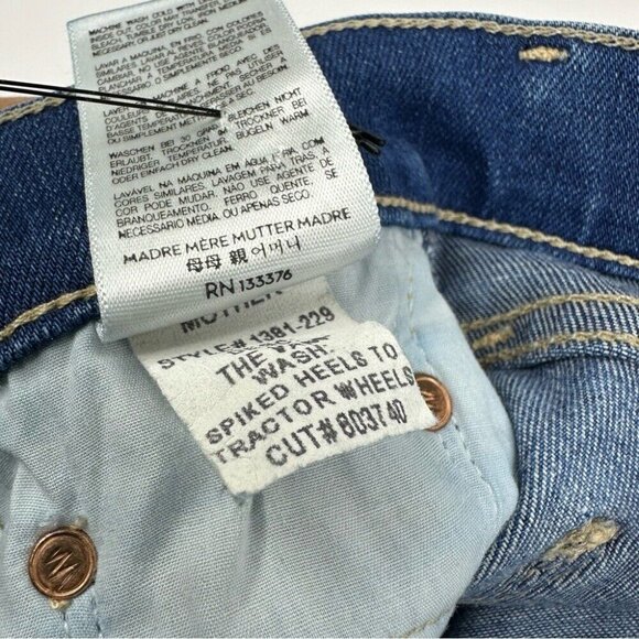 Mother Women's The Vamp Spiked Heels to Tractor Wheels Designer Jeans W25-28/L28 - Picture 6 of 11